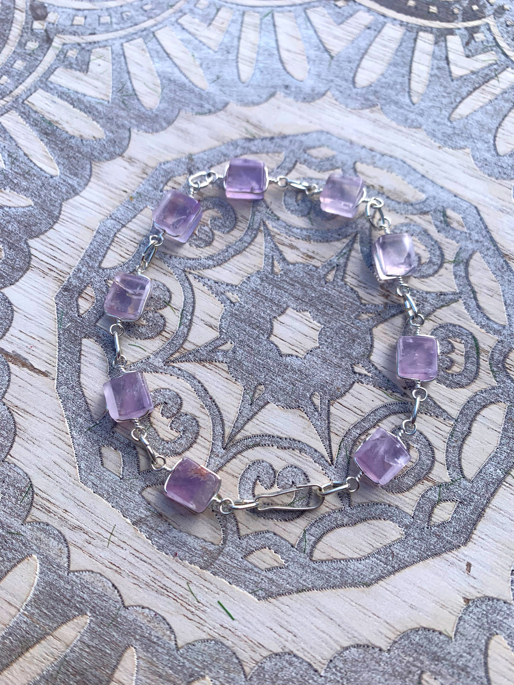 Amethyst Mini Cube Bracelet image 1