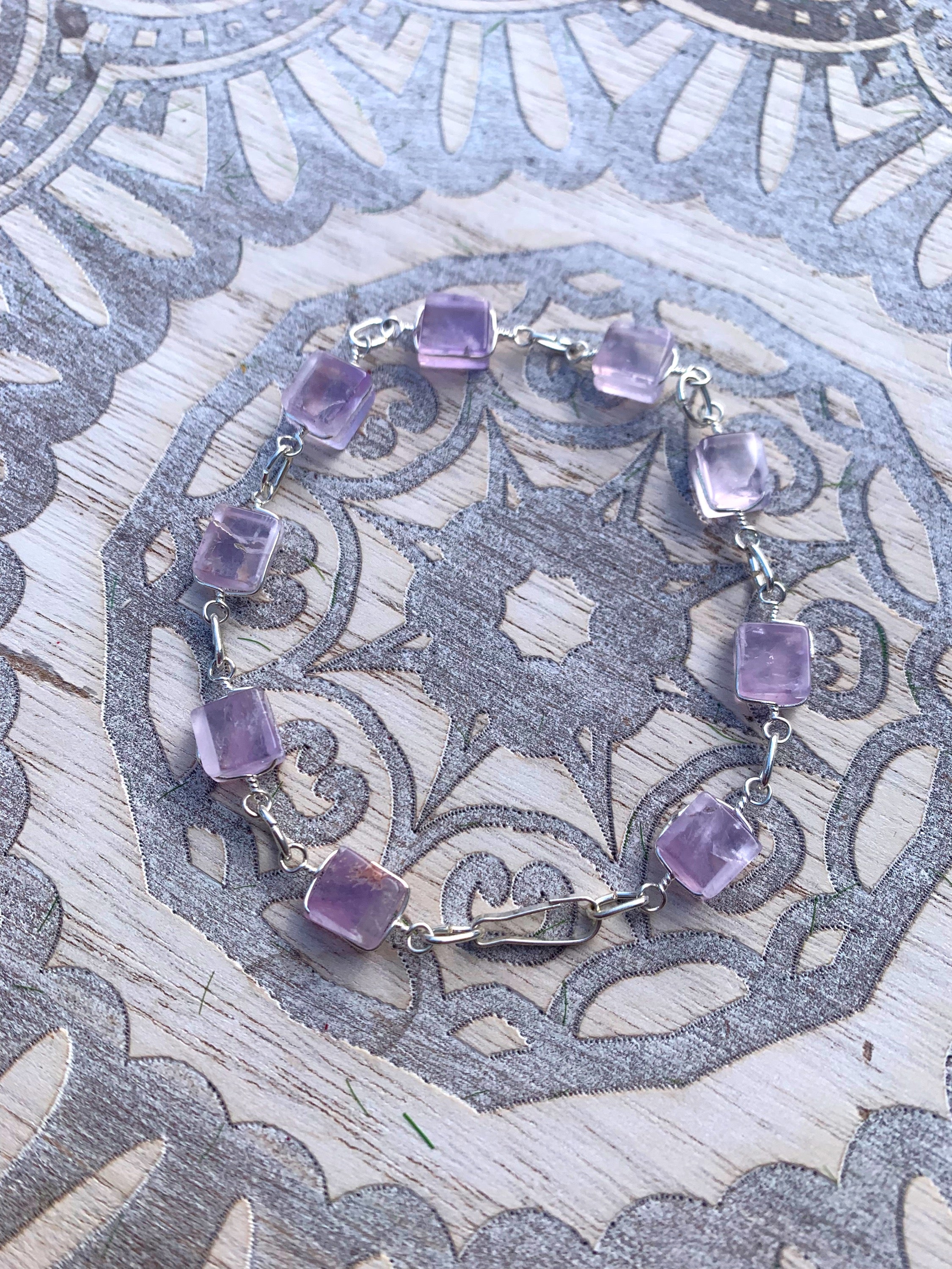 Amethyst Mini Cube Bracelet image 1