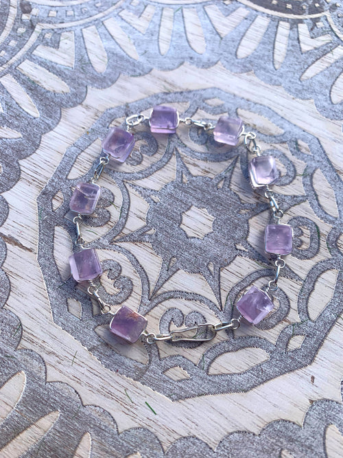 Amethyst Mini Cube Bracelet image 1