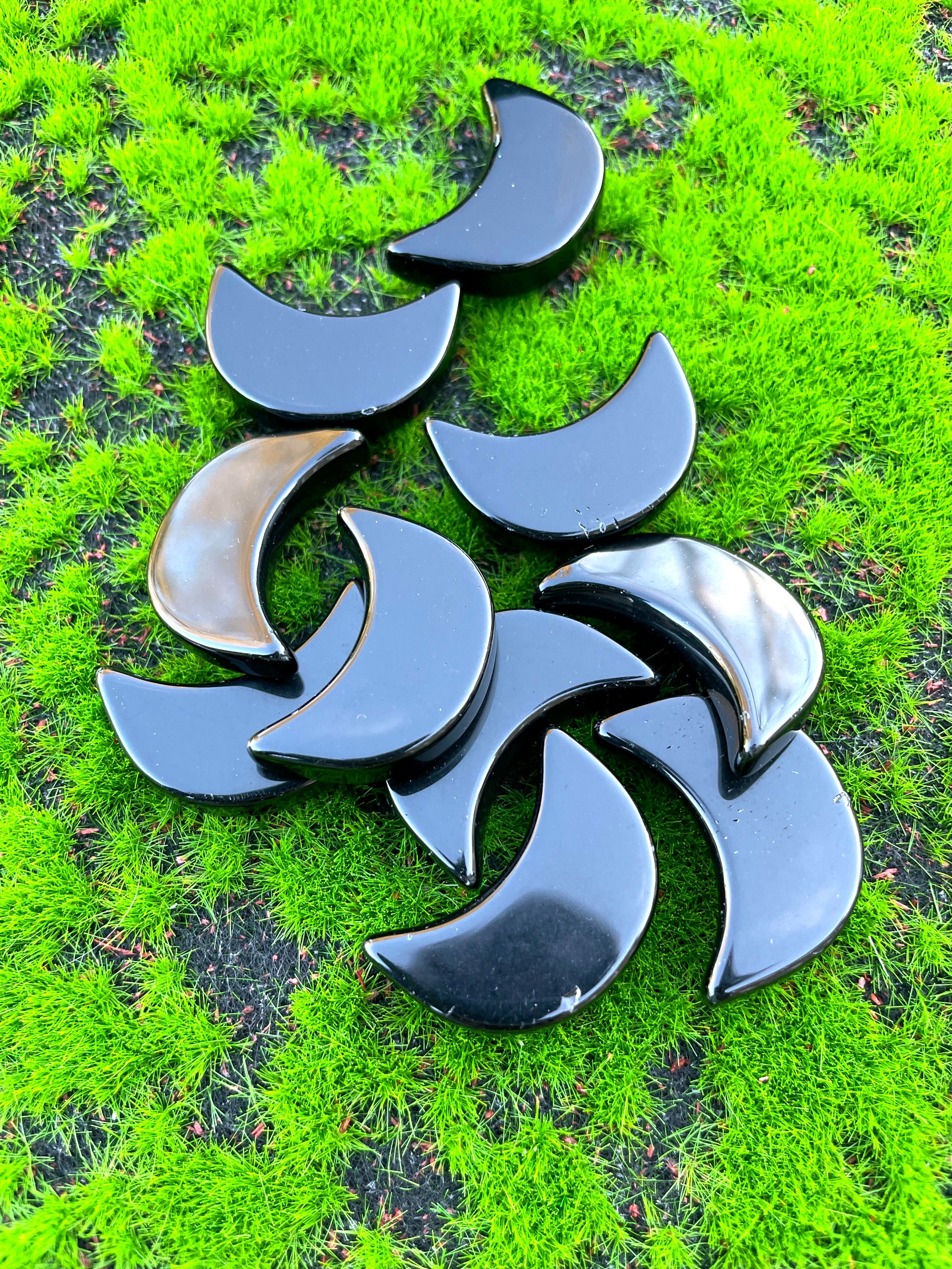 Black Obsidian Moon Carving image 0