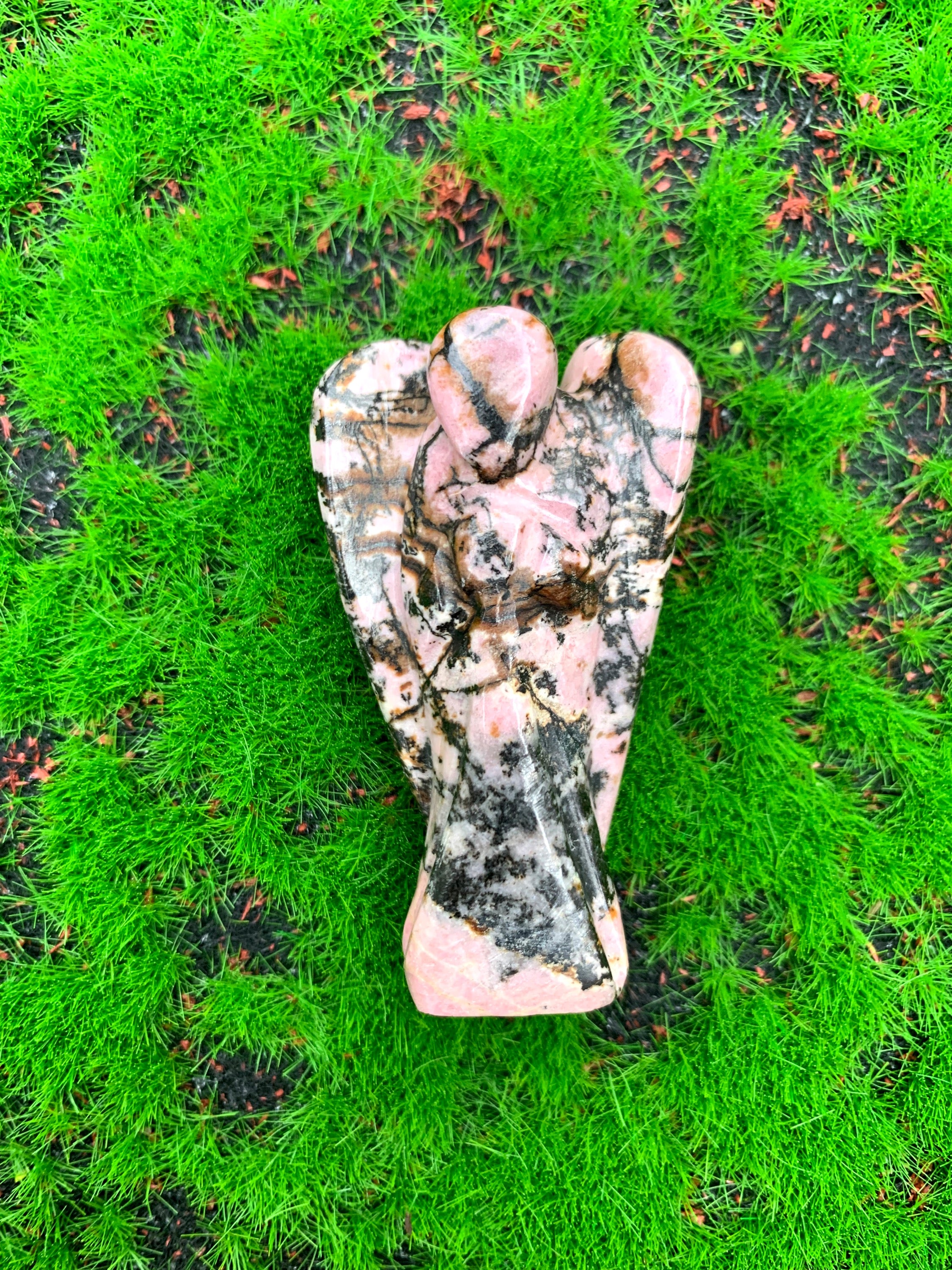 Rhodonite Angel Carving image 0