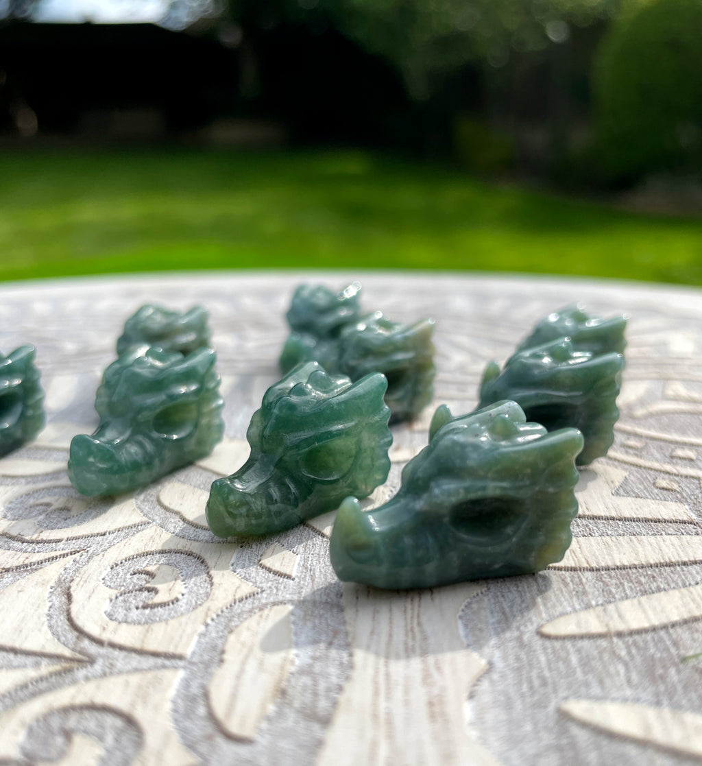 Mini Moss Agate Dragon Head image 0