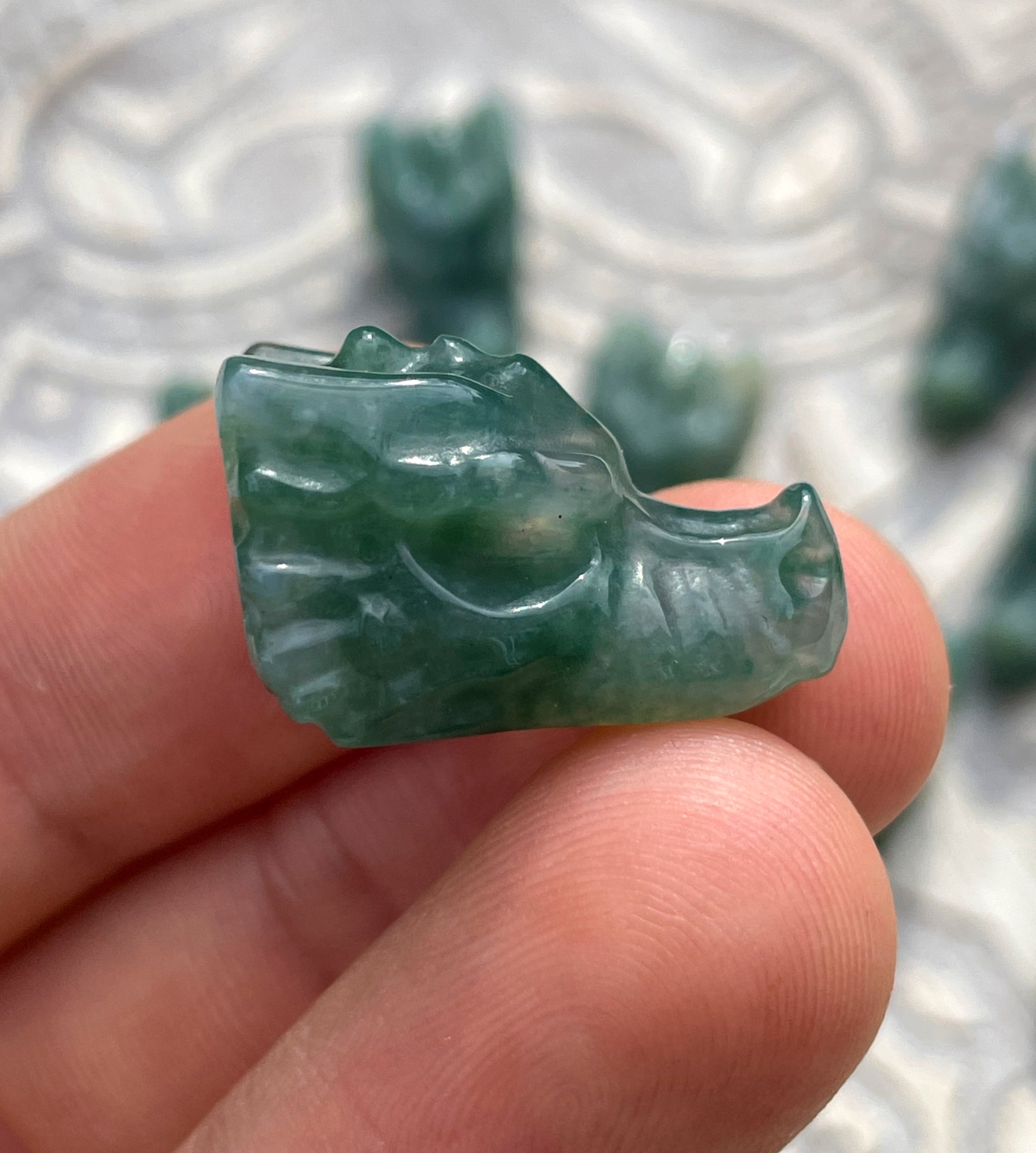 Mini Moss Agate Dragon Head image 2