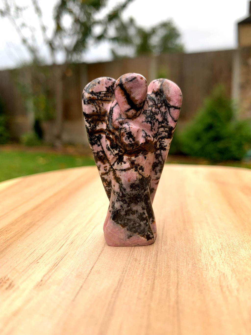 Rhodonite Angel Carving image 1