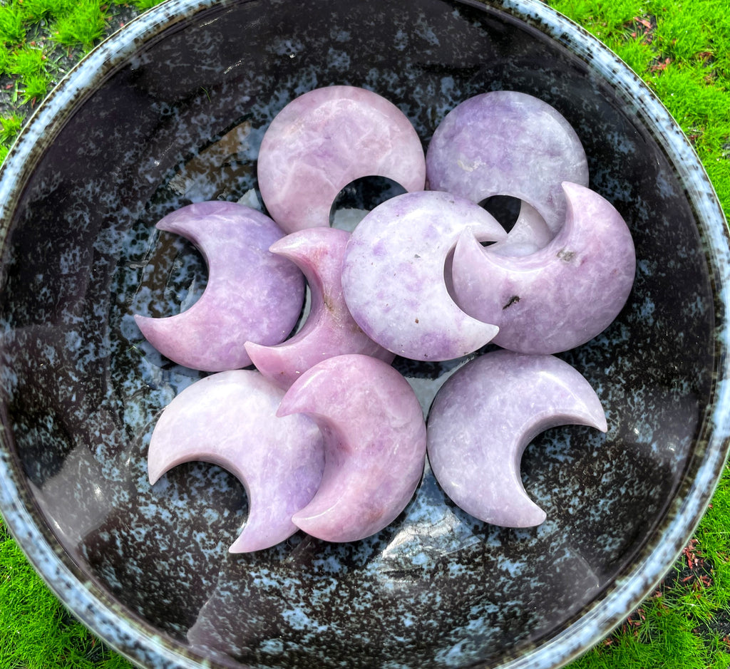 Lepidolite Moon Carving image 0