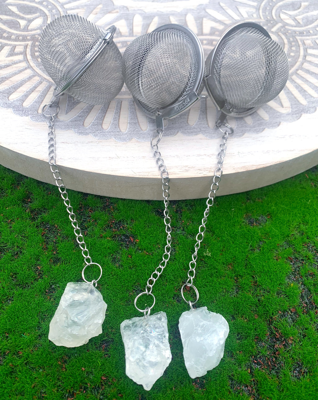 Clear Quartz Mesh Ball Tea Infuser image 0