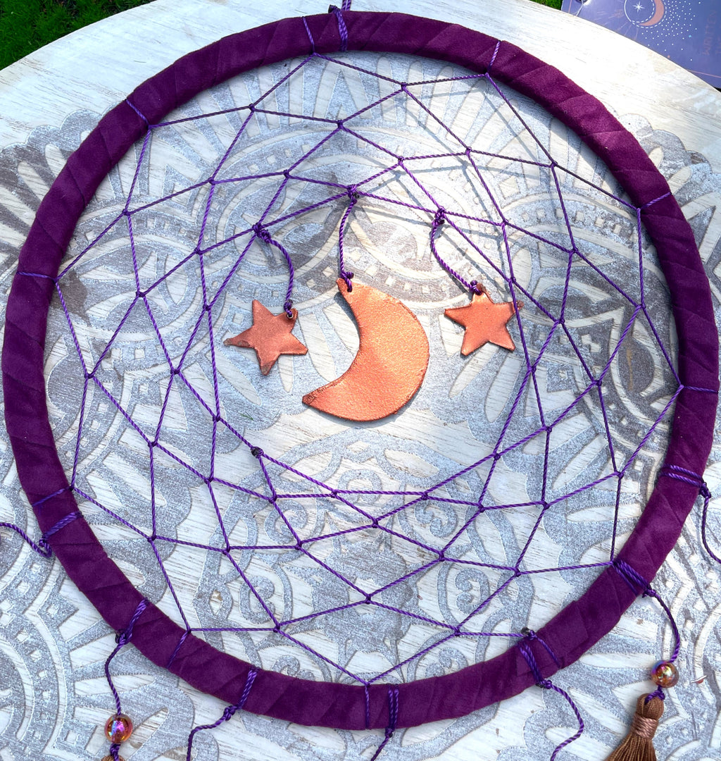 Purple Moon & Star Dreamcatcher image 1