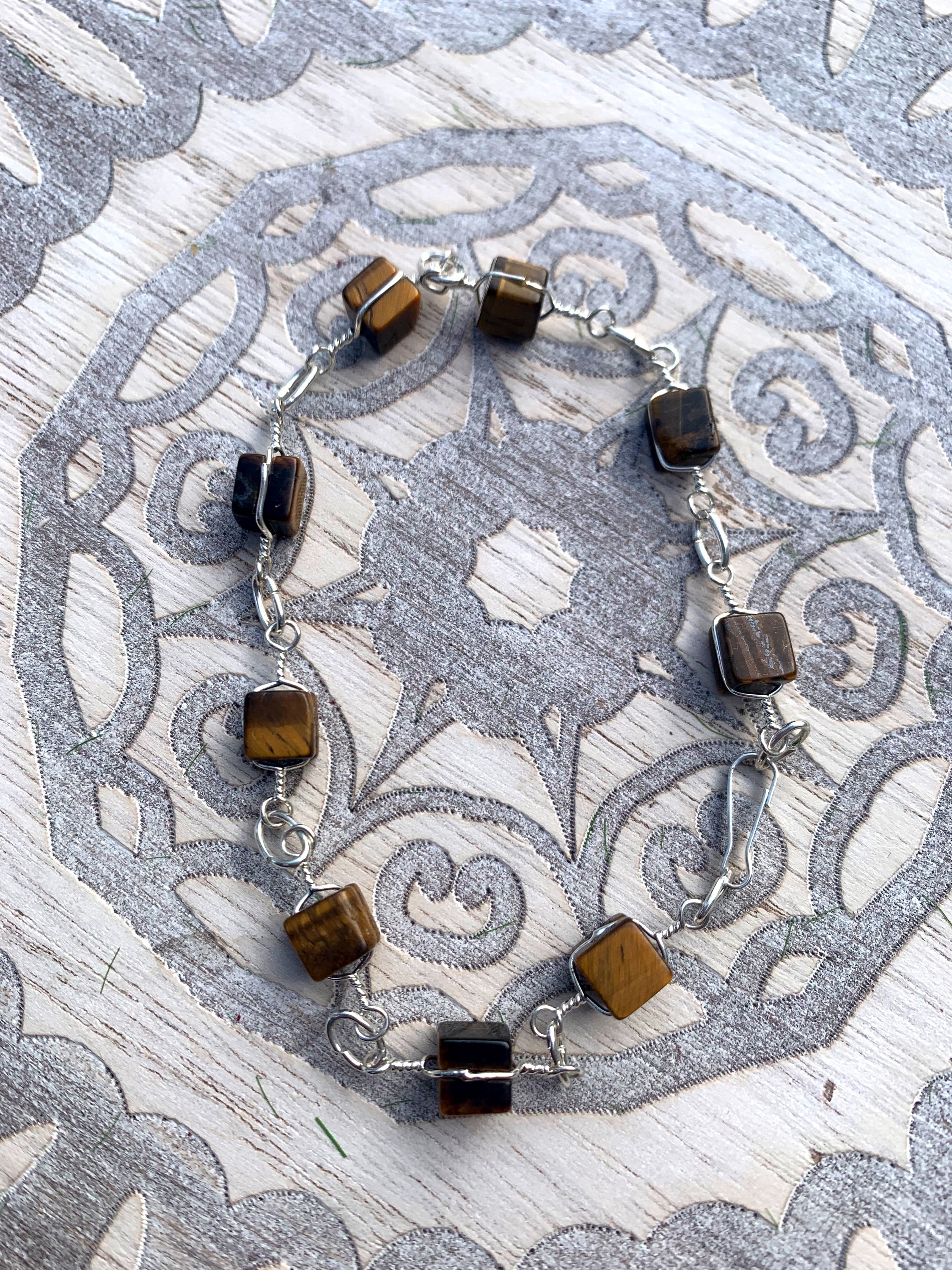 Tigers Eye Mini Cube Bracelet image 1