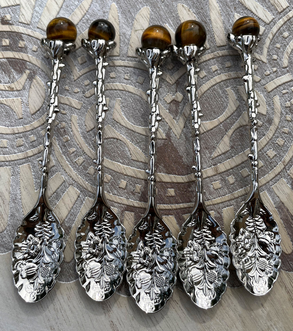 Tigers Eye Sphere Coffee Spoon image 2
