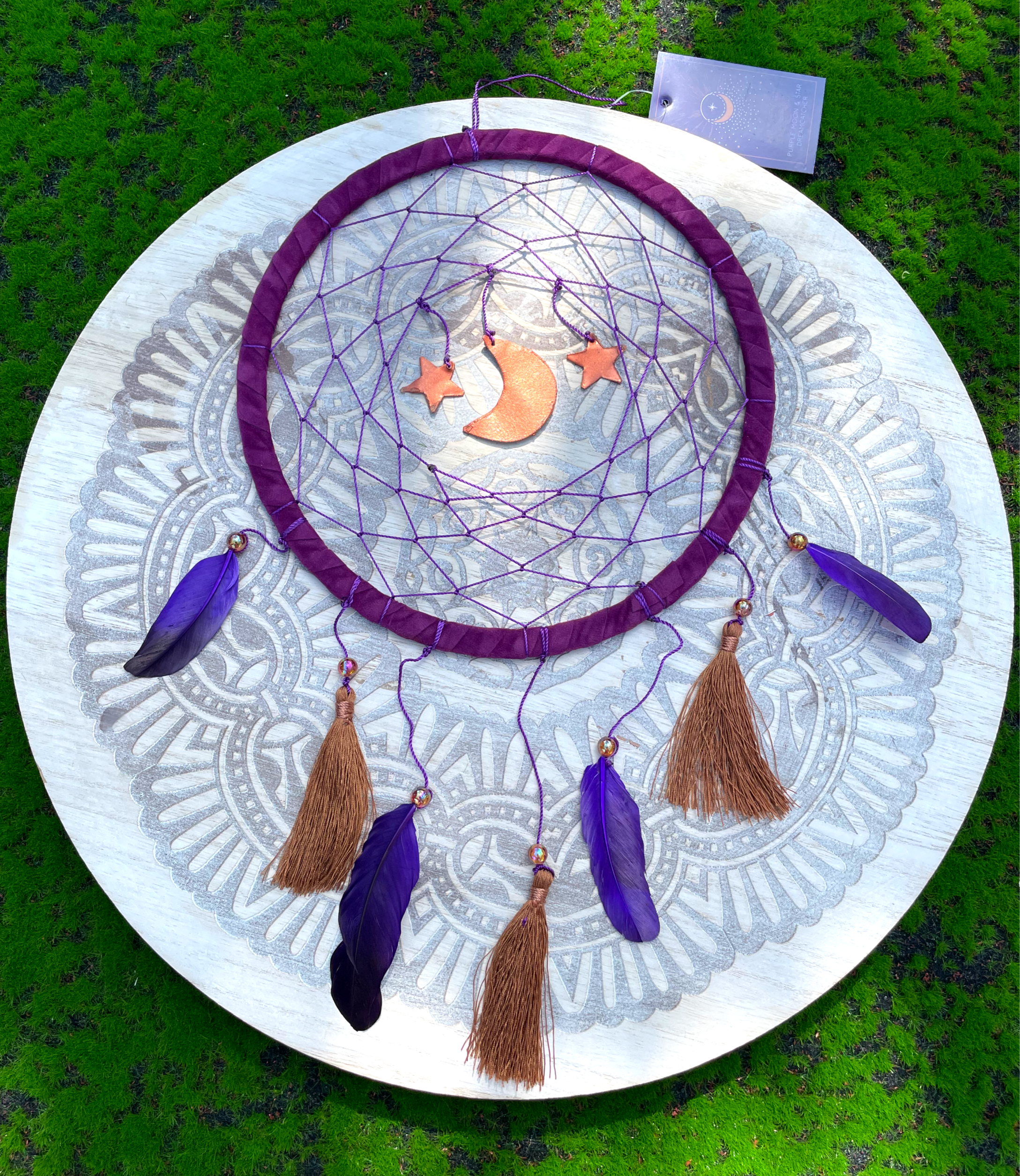Purple Moon & Star Dreamcatcher image 0