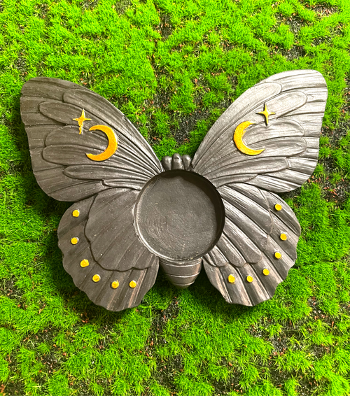 Black Moth Tealight Holder image 0