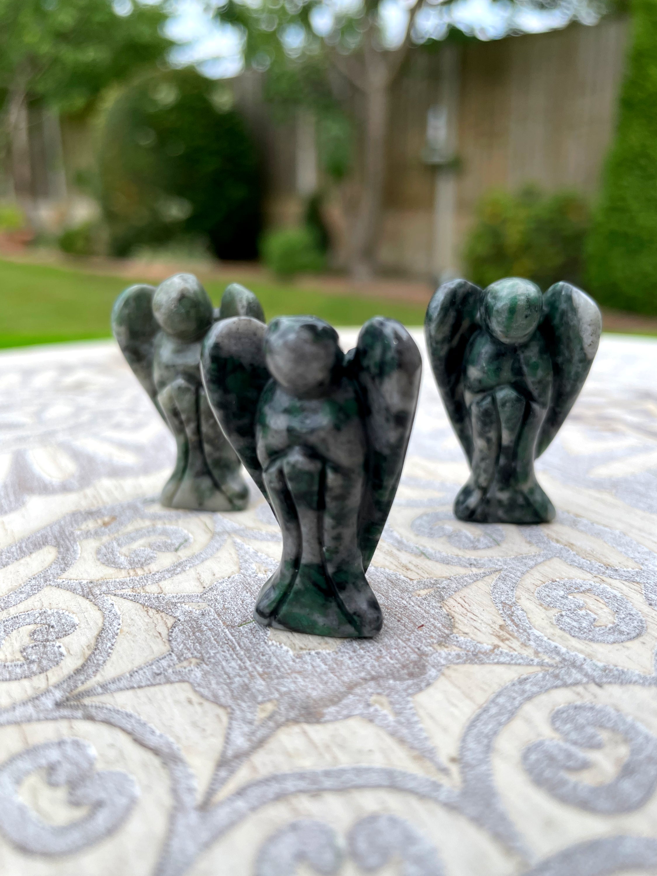 Snake Dragon Jasper Angel Carving image 0