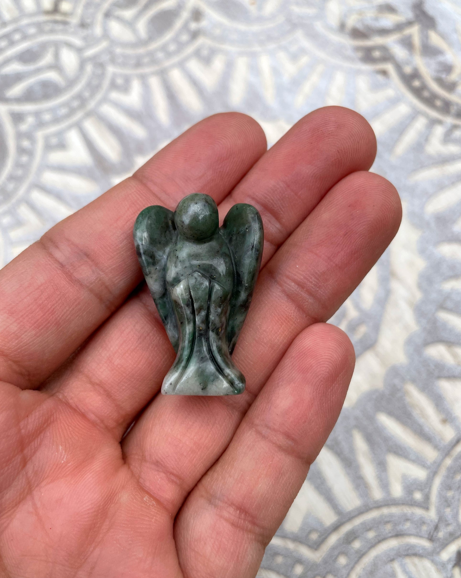 Snake Dragon Jasper Angel Carving image 1