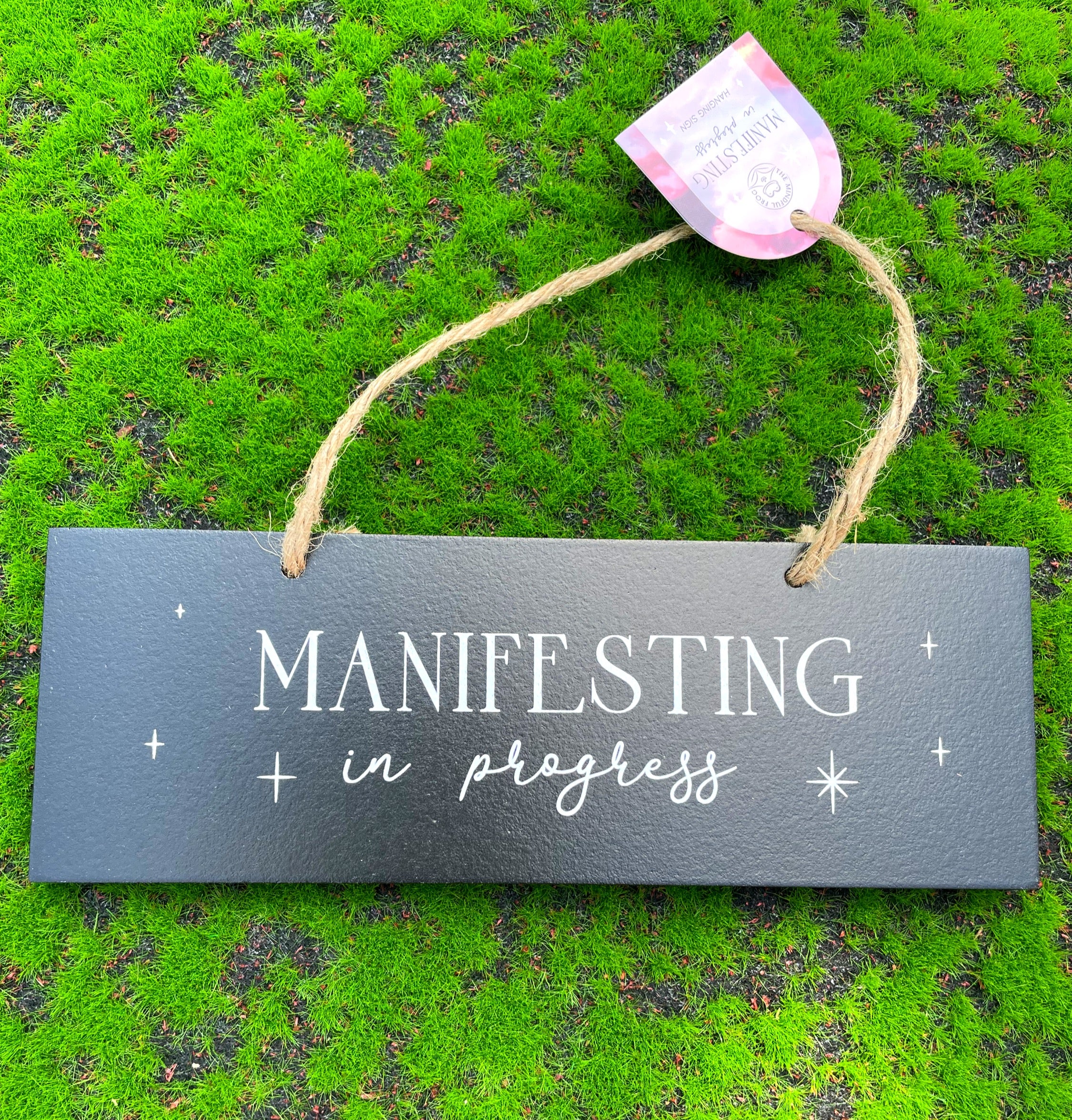 Manifesting in Progress Hanging Sign image 0