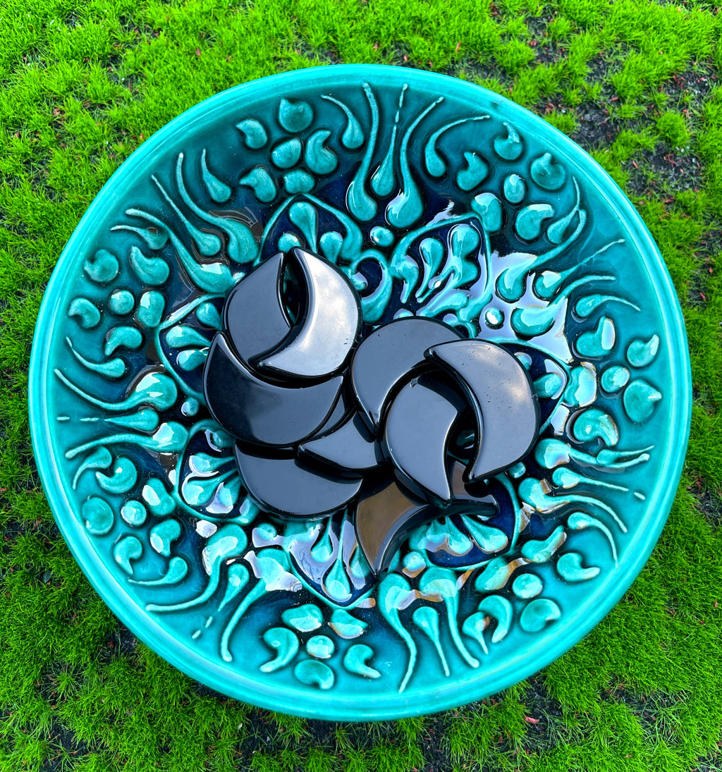 Black Obsidian Moon Carving image 1