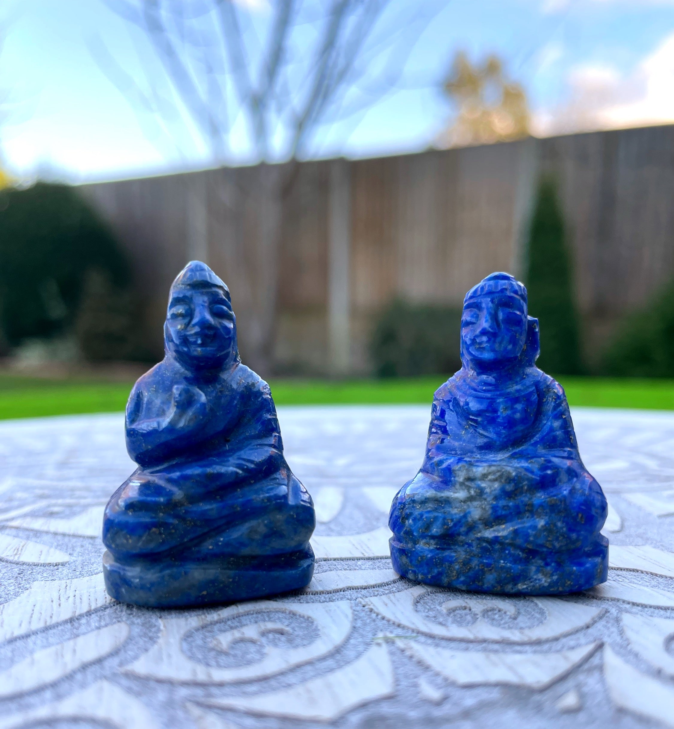Lapis Lazuli Mini Buddha Carving image 0