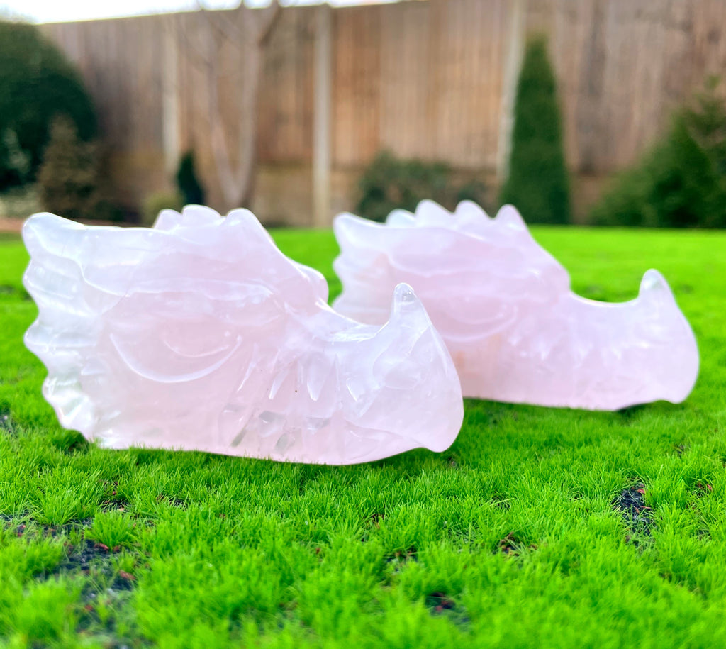 Rose Quartz Dragon Head Carving Large image 0