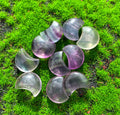Mini RainbowFluorite Moon Carving image 0