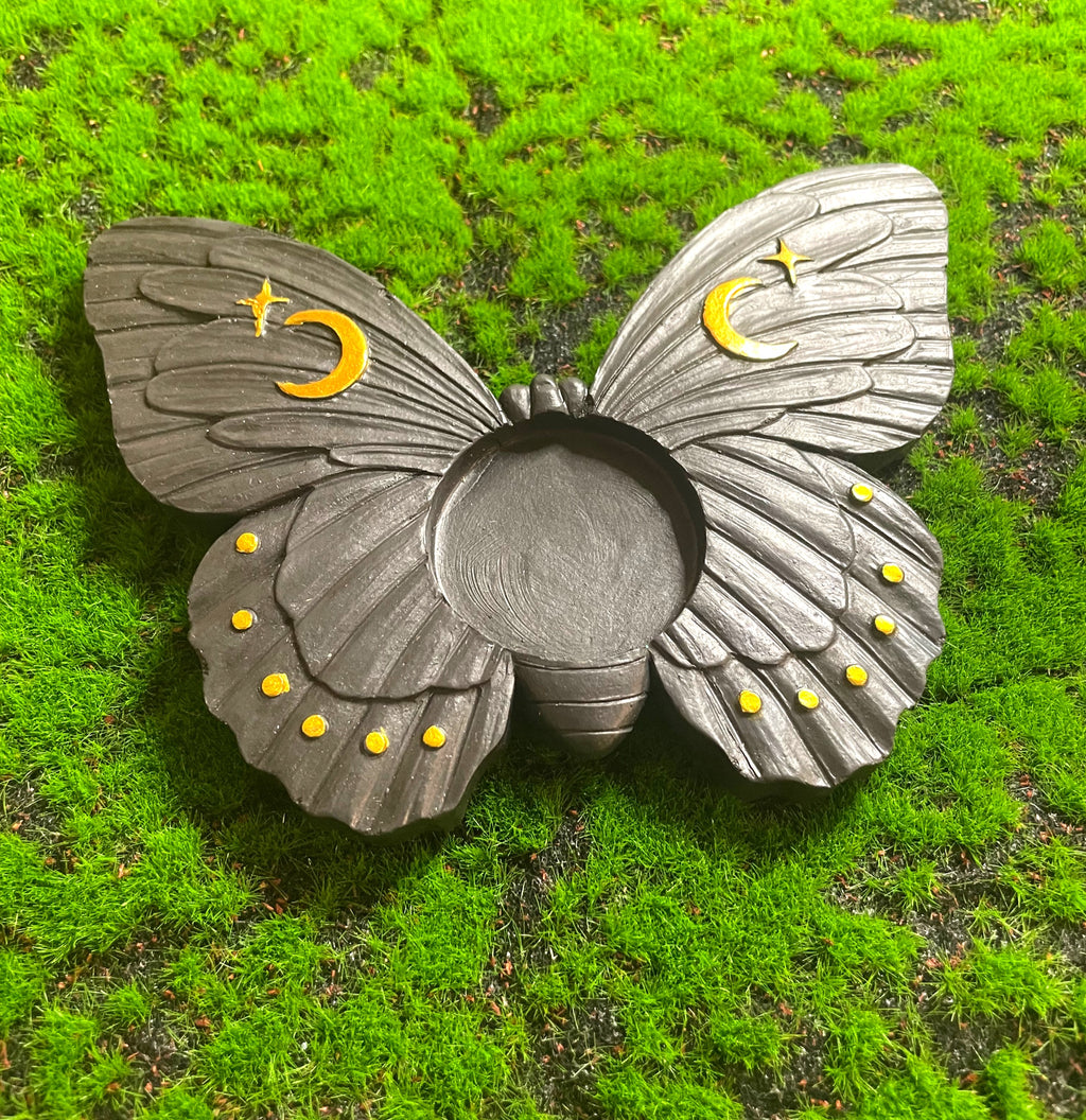 Black Moth Tealight Holder image 1