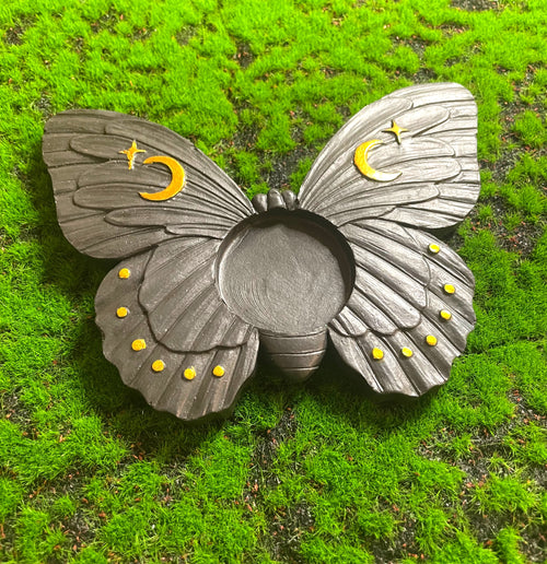 Black Moth Tealight Holder image 1