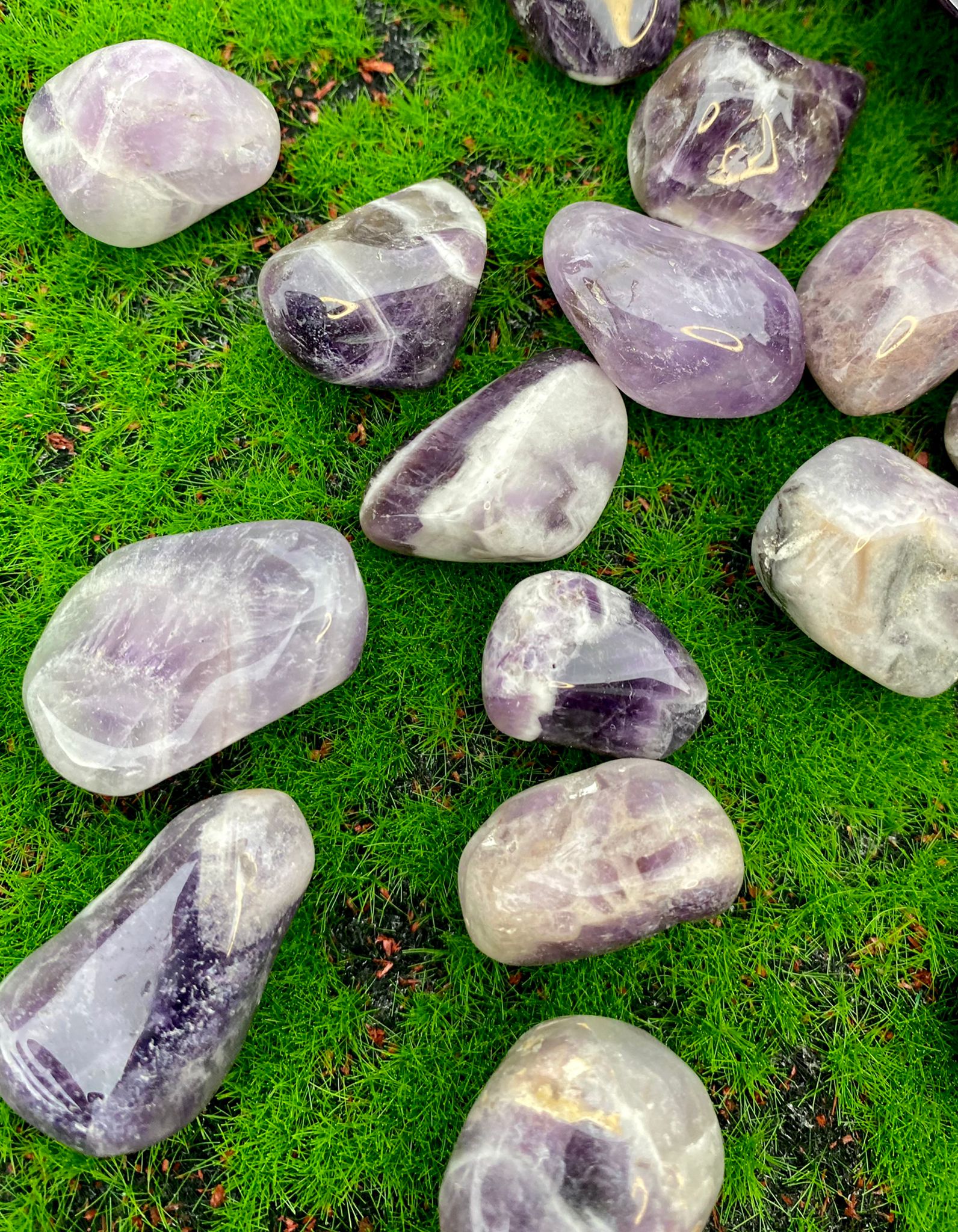Chevron Amethyst Tumble-stones image 1
