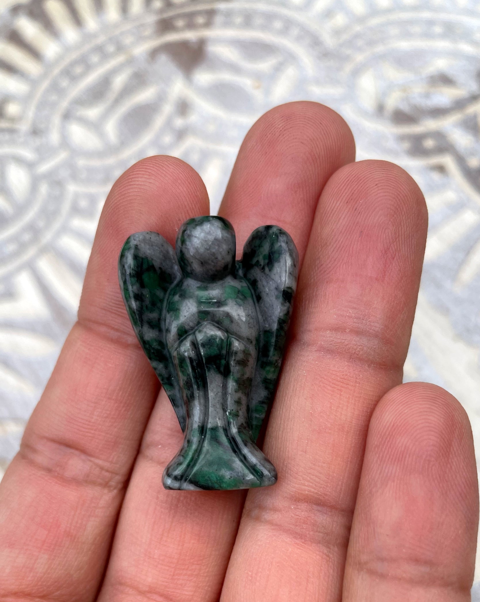 Snake Dragon Jasper Angel Carving image 2